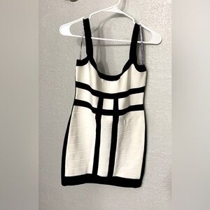 Herve Leger Black & White “Bandage” dress. Size Large.